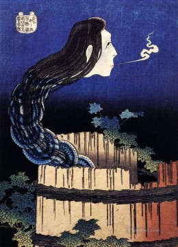  Hokusai Pintura al %C3%B3leo - una mujer fantasma apareció de un pozo Katsushika Hokusai Ukiyoe